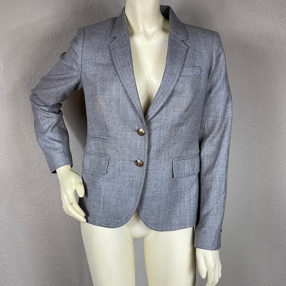 J Crew Schoolboy Blazer in Light Gray Wool Preppy Light Academia Sz 2 - Picture 13 of 14
